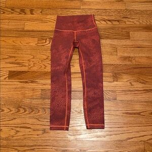 Lululemon Wunder Train High-Rise Crop 23" Crackle Glaze Vintage Orange Larkspur
